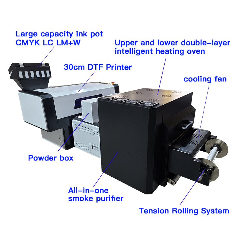Multicolor A3 DTF Printer Industri T Shirt Mesin Printer Inkjet